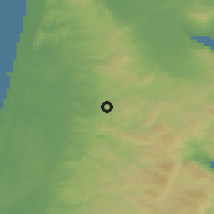 Shaded relief of the 56 km around Şaydā, drawn from the GMTED2010 grid