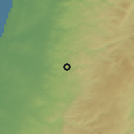 Shaded relief of the 56 km around Šuqbā, drawn from the GMTED2010 grid