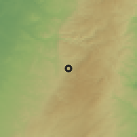 Shaded relief of the 56 km around Şūrīf, drawn from the GMTED2010 grid