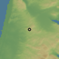Shaded relief of the 56 km around Umm ar Rihan, drawn from the GMTED2010 grid