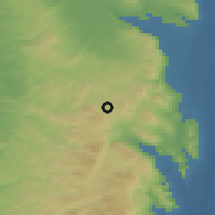 Shaded relief of the 56 km around al-Judaydah, drawn from the GMTED2010 grid