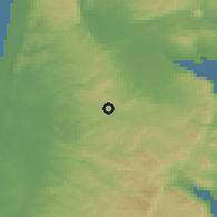 Shaded relief of the 56 km around Ya'bad, drawn from the GMTED2010 grid