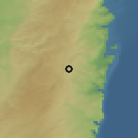 Shaded relief of the 56 km around Za'tarah, drawn from the GMTED2010 grid