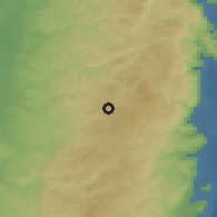 Shaded relief of the 56 km around Abu Qash, drawn from the GMTED2010 grid