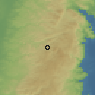 Shaded relief of the 56 km around 'Abwein, drawn from the GMTED2010 grid