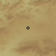 Shaded relief of the 55 km around al-Qarayah, drawn from the GMTED2010 grid