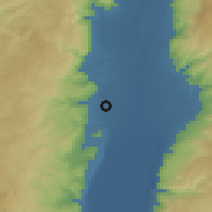 Shaded relief of the 56 km around 'Aqbah Jabbar, drawn from the GMTED2010 grid