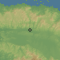 Shaded relief of the 60 km around Icantí, drawn from the GMTED2010 grid
