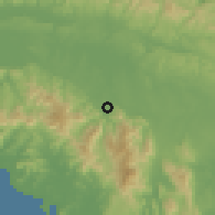 Shaded relief of the 60 km around Ipetí, drawn from the GMTED2010 grid