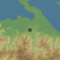 Shaded relief of the 60 km around Kankintú, drawn from the GMTED2010 grid