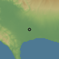 Shaded relief of the 60 km around La Esperanza, drawn from the GMTED2010 grid