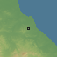 Shaded relief of the 60 km around La Espigadilla, drawn from the GMTED2010 grid