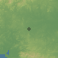 Shaded relief of the 60 km around La Mata, drawn from the GMTED2010 grid