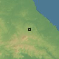 Shaded relief of the 60 km around La Palma, drawn from the GMTED2010 grid