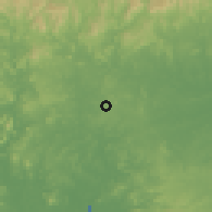 Shaded relief of the 60 km around La Peña, drawn from the GMTED2010 grid