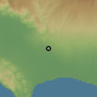 Shaded relief of the 60 km around Aserrío de Gariché, drawn from the GMTED2010 grid