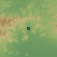 Shaded relief of the 60 km around La Pintada, drawn from the GMTED2010 grid