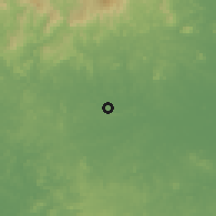 Shaded relief of the 60 km around La Raya de Santa María, drawn from the GMTED2010 grid