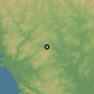 Shaded relief of the 60 km around Las Palmas, drawn from the GMTED2010 grid