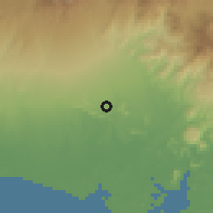 Shaded relief of the 60 km around Los Algarrobos, drawn from the GMTED2010 grid