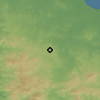 Shaded relief of the 60 km around Los Pozos, drawn from the GMTED2010 grid