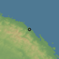 Shaded relief of the 60 km around Mamitipo, drawn from the GMTED2010 grid