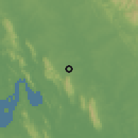 Shaded relief of the 60 km around Metetí, drawn from the GMTED2010 grid