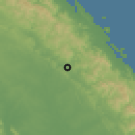 Shaded relief of the 60 km around Mortí, drawn from the GMTED2010 grid