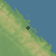 Shaded relief of the 60 km around Mulatupo, drawn from the GMTED2010 grid