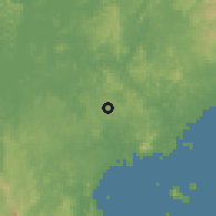 Shaded relief of the 60 km around Nuevo Emperador, drawn from the GMTED2010 grid