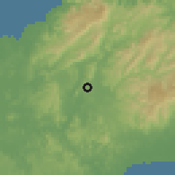 Shaded relief of the 60 km around Nuevo Vigía, drawn from the GMTED2010 grid