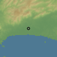 Shaded relief of the 60 km around Pacora, drawn from the GMTED2010 grid