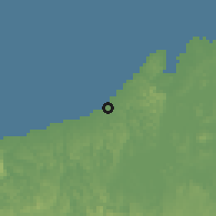 Shaded relief of the 60 km around Palmas Bellas, drawn from the GMTED2010 grid
