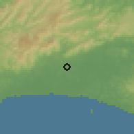 Shaded relief of the 60 km around Paso Blanco, drawn from the GMTED2010 grid