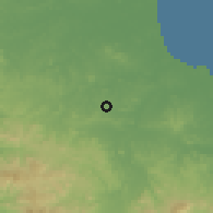 Shaded relief of the 60 km around Pesé, drawn from the GMTED2010 grid