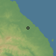 Shaded relief of the 60 km around Bella Vista, drawn from the GMTED2010 grid