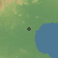 Shaded relief of the 60 km around Aguadulce, drawn from the GMTED2010 grid