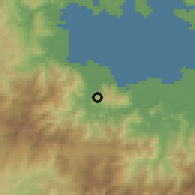 Shaded relief of the 60 km around Punta Peña, drawn from the GMTED2010 grid