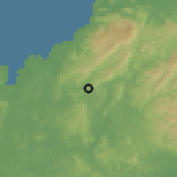 Shaded relief of the 60 km around Quebrada Bonita Adentro, drawn from the GMTED2010 grid