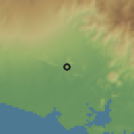 Shaded relief of the 60 km around Quiteño, drawn from the GMTED2010 grid