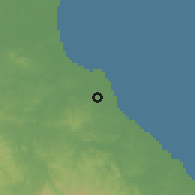 Shaded relief of the 60 km around Santa Ana Arriba, drawn from the GMTED2010 grid