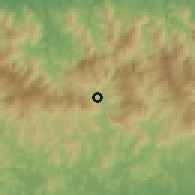 Shaded relief of the 60 km around Santa Fé, drawn from the GMTED2010 grid