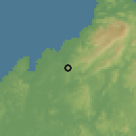 Shaded relief of the 60 km around Santa Rita Arriba, drawn from the GMTED2010 grid