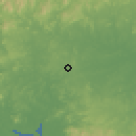 Shaded relief of the 60 km around Santiago, drawn from the GMTED2010 grid