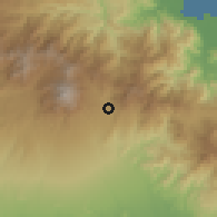 Shaded relief of the 60 km around Boquete, drawn from the GMTED2010 grid