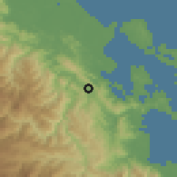 Shaded relief of the 60 km around Valle del Risco, drawn from the GMTED2010 grid
