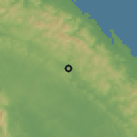 Shaded relief of the 60 km around Wala, drawn from the GMTED2010 grid