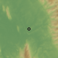 Shaded relief of the 60 km around Yaviza, drawn from the GMTED2010 grid