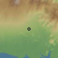 Shaded relief of the 60 km around Caimito, drawn from the GMTED2010 grid