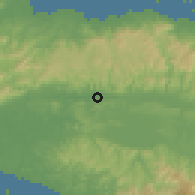Shaded relief of the 60 km around Cañita, drawn from the GMTED2010 grid